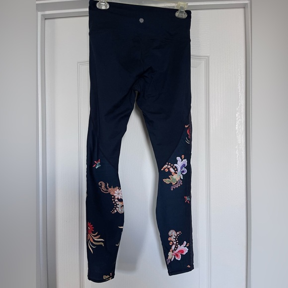 Athleta Navy Floral Chaturanga Legging Mesh Insert Small - Picture 5 of 7